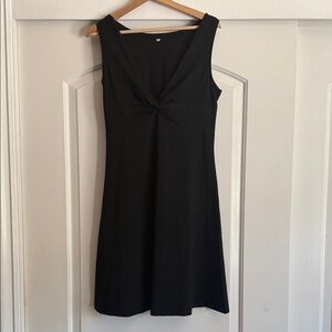Classic Black Knot-Front Mini Dress